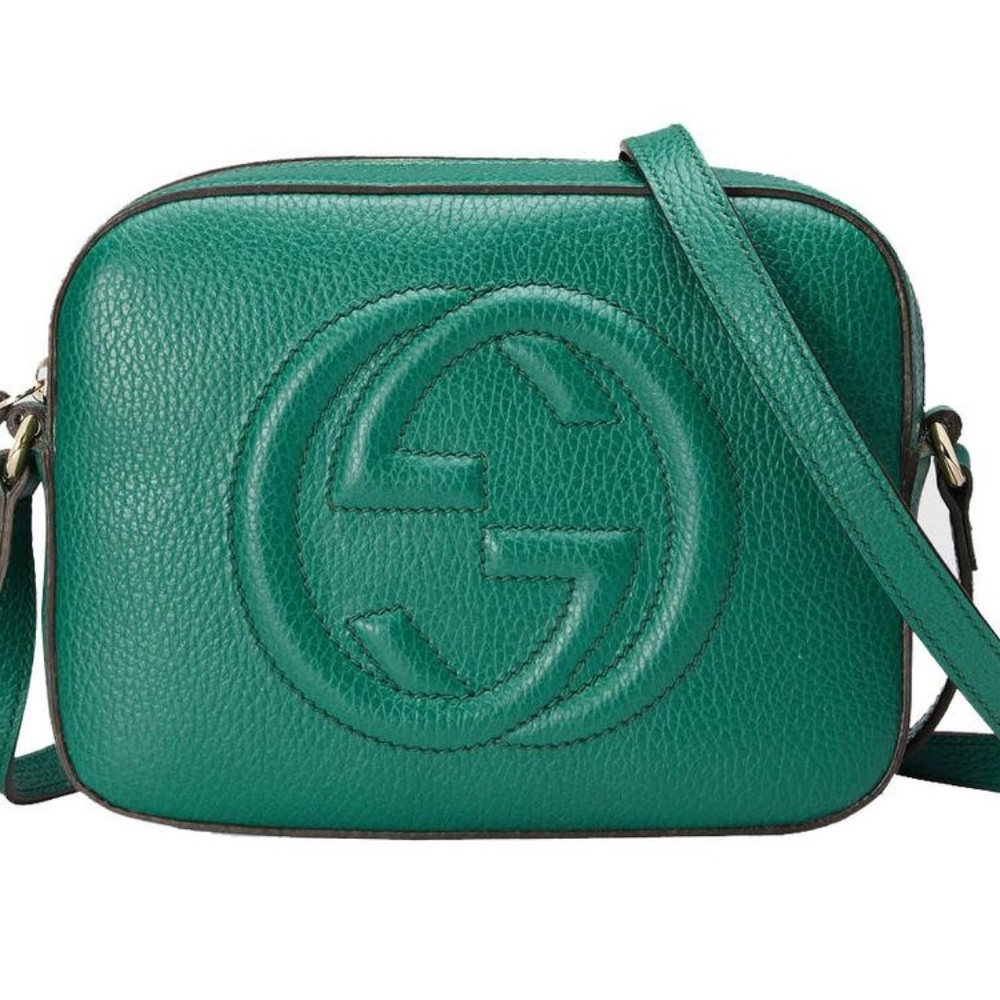 Gucci Soho Disco Green Calfskin Leather Crossbody